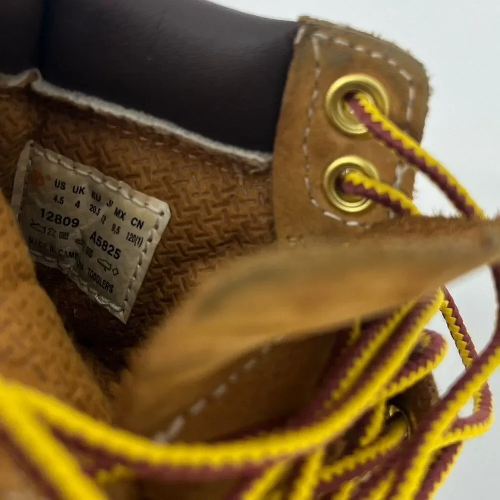 Timberland Boots Size 4.5 Toddler Classic Lifestyle Original Wheat Waterproof